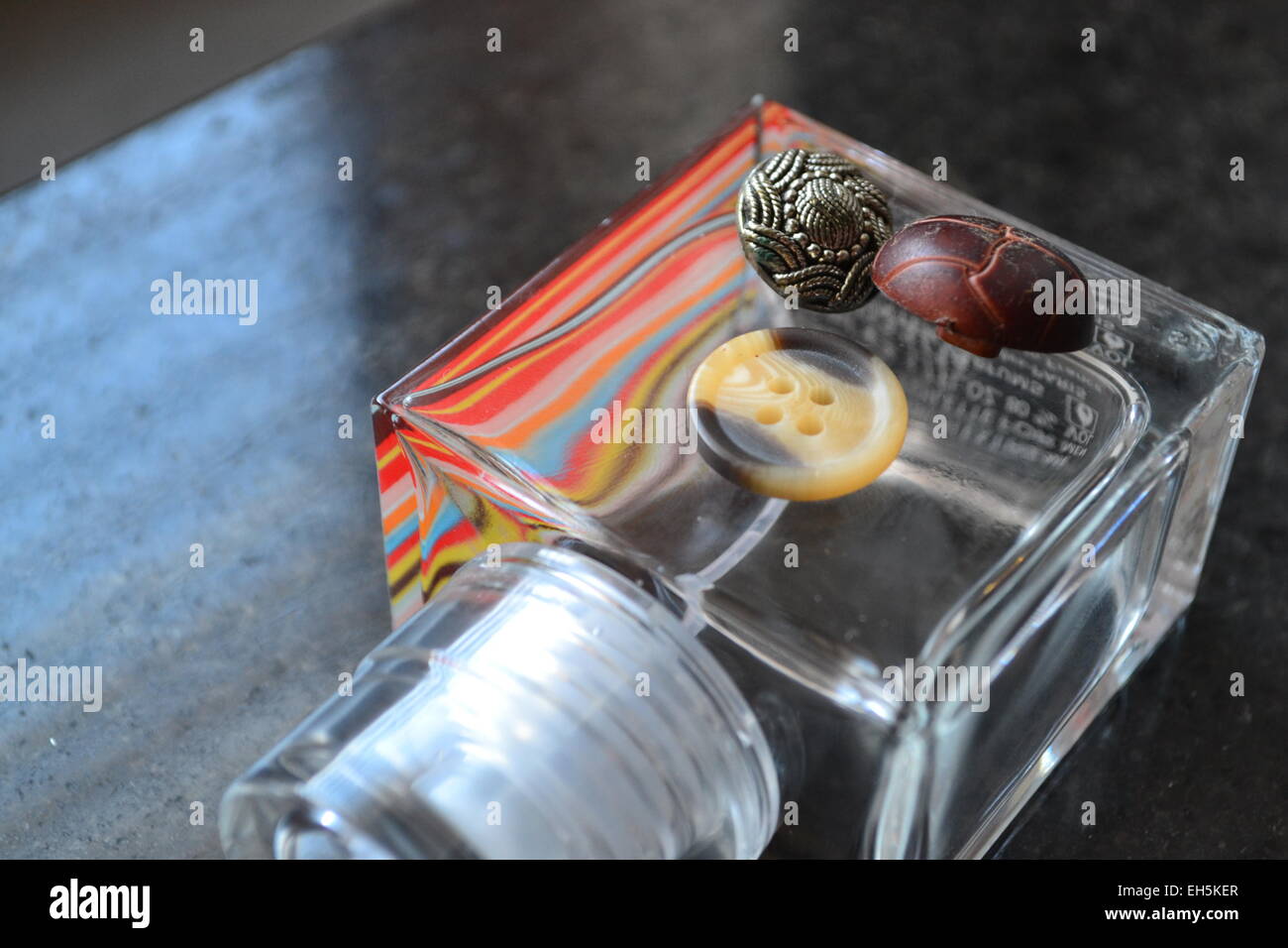 Buttons on Bottle Stock Photo - Alamy