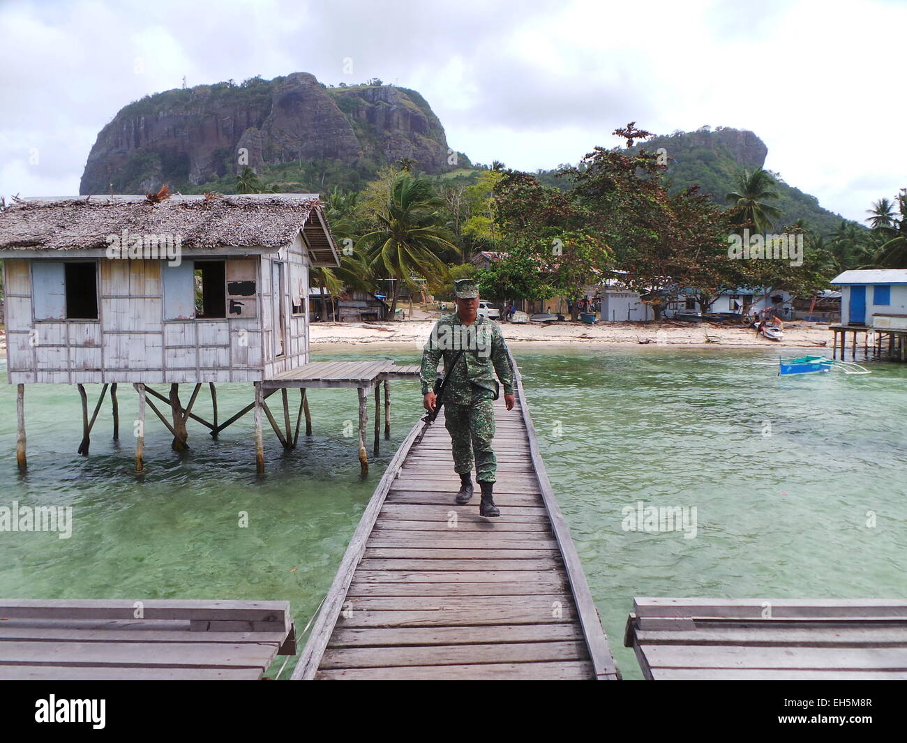 To maintain peace and security in Tawi-Tawi, marines are roving around the island. © Sherbien Dacalanio/Pacific Press/Alamy Live News Stock Photo