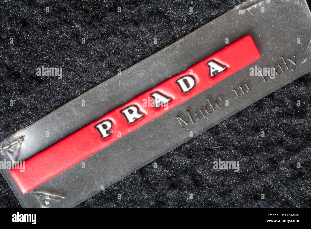 Prada Made in Italy label in clothing - sold in the UK United Kingdom,  Great Britain Stock Photo - Alamy