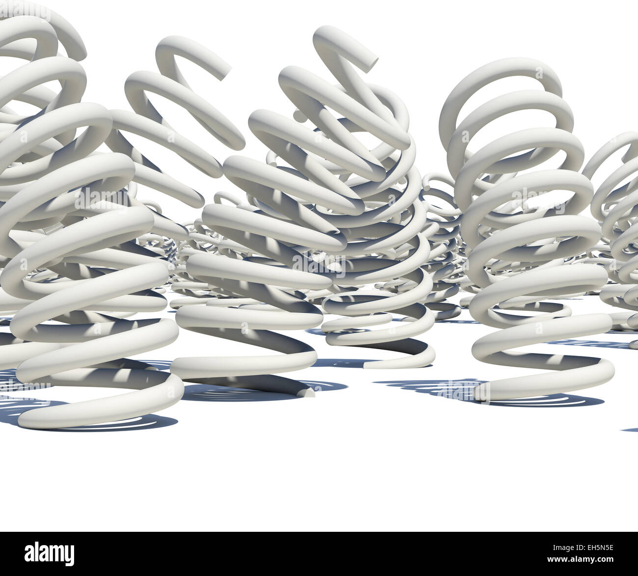 Many springs with shadows on white background Stock Photo - Alamy