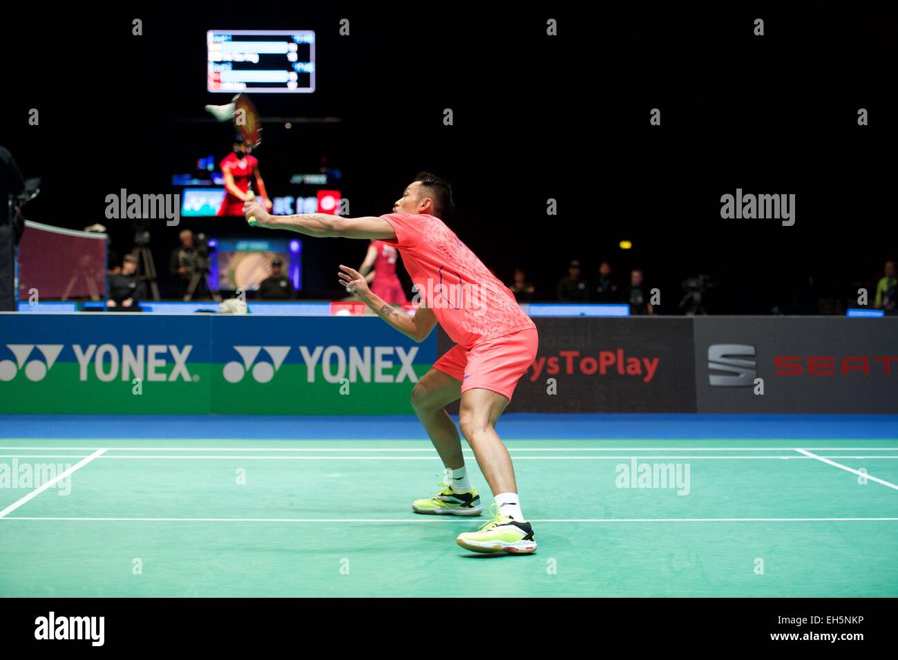 Birmingham, UK. 7th March, 2015. 07.03.2015. Birmingham, England. Lin Dan of China in the semi final Yonex All England Badminton Championships. Credit:  Action Plus Sports Images/Alamy Live News Stock Photo