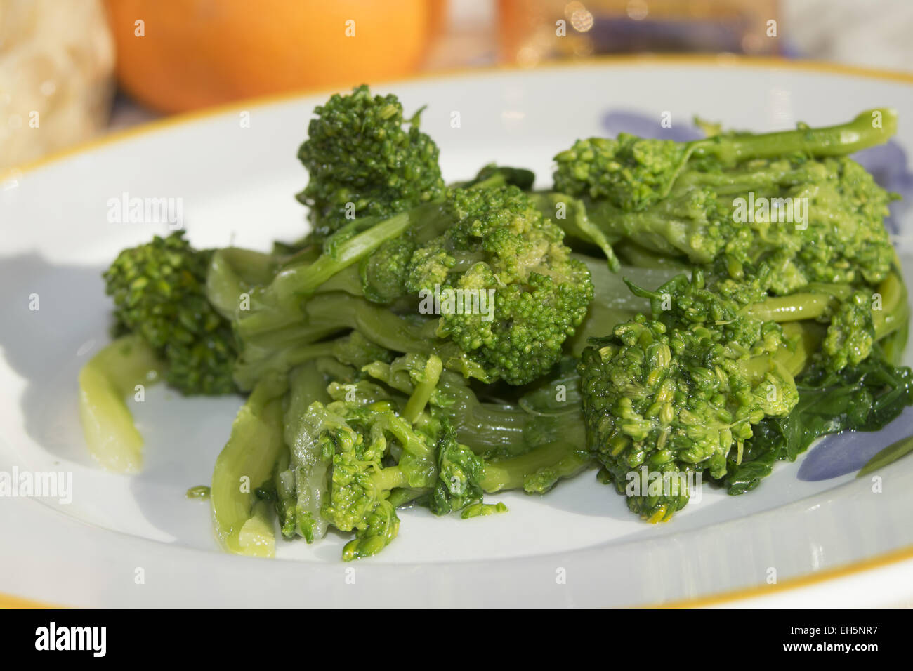 traditional dish of Apuleia: stewed turnip greens Stock Photo