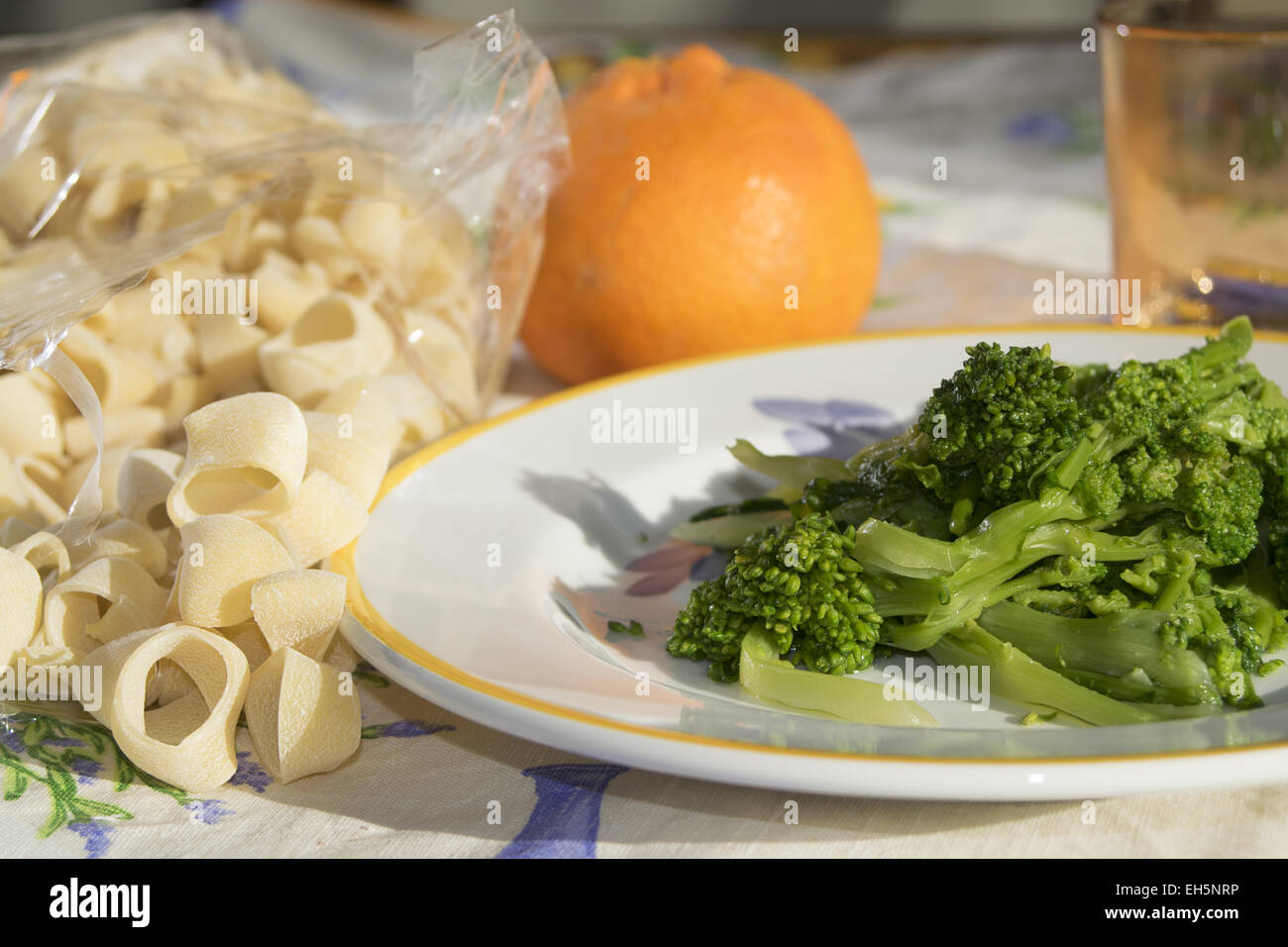 traditional dish of Apuleia: pasta with stewed turnip greens Stock Photo