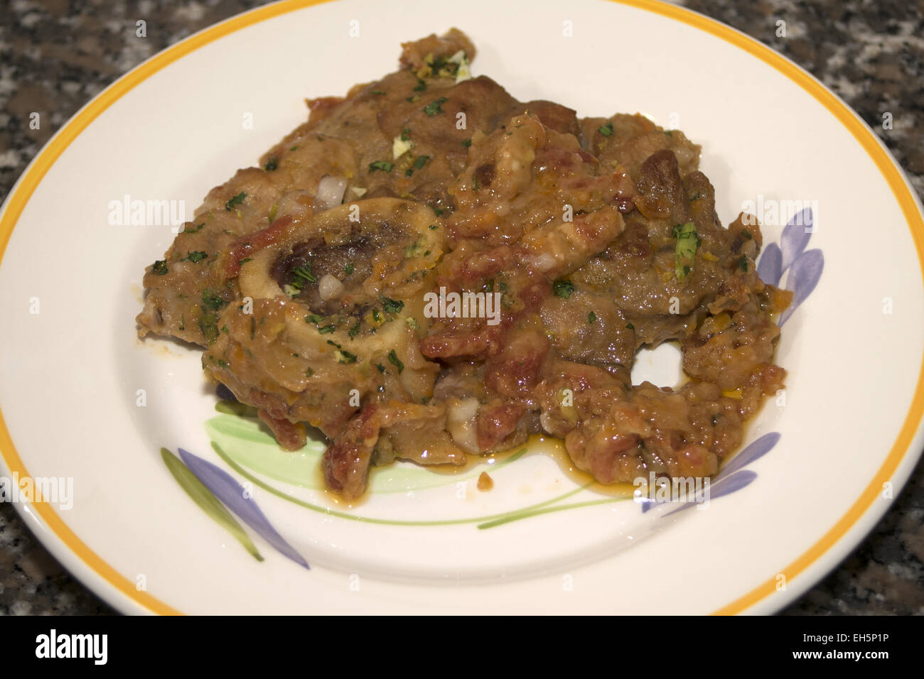 tasty Italian dish with of veal marrowbone Stock Photo Alamy