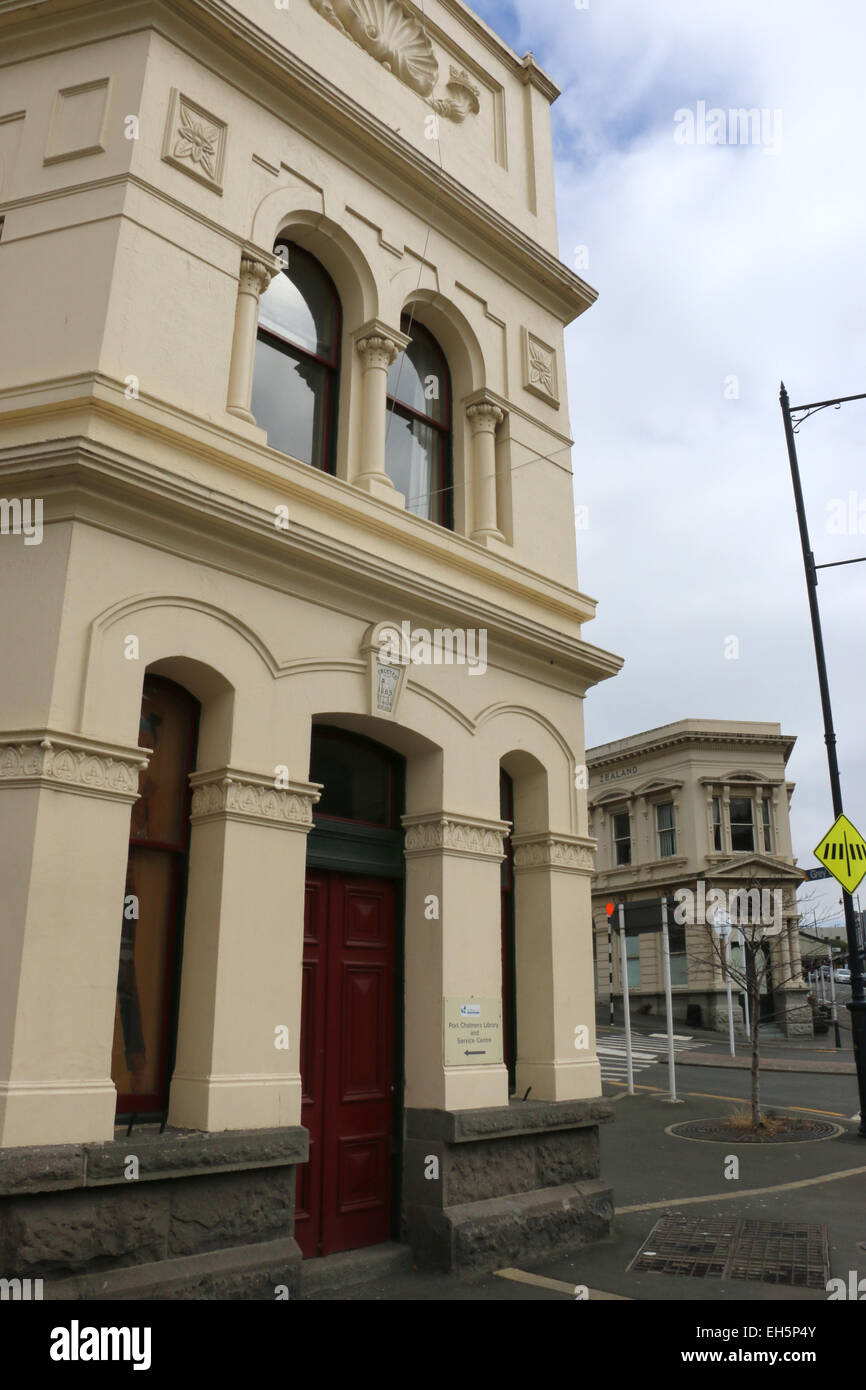 Historic buildings Port Chalmers New Zealand Stock Photo