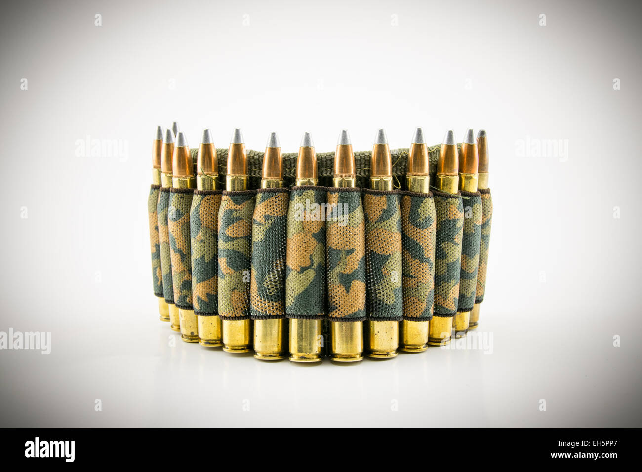 camouflage ammunition belt for rifle Stock Photo