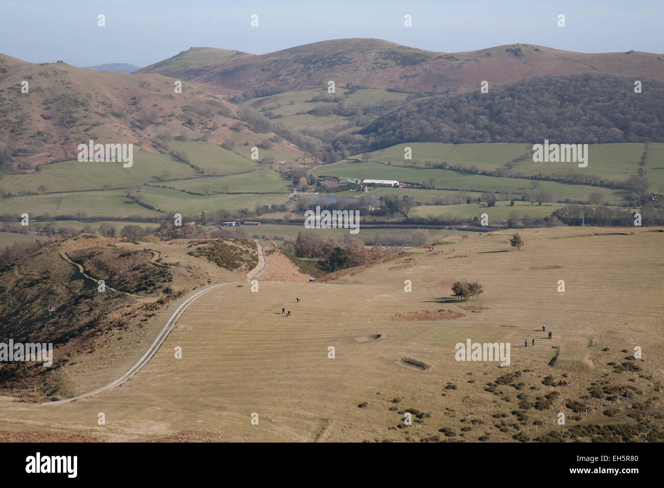 View of Church Stretton Golf Course in Shropshire, England. Stock Photo