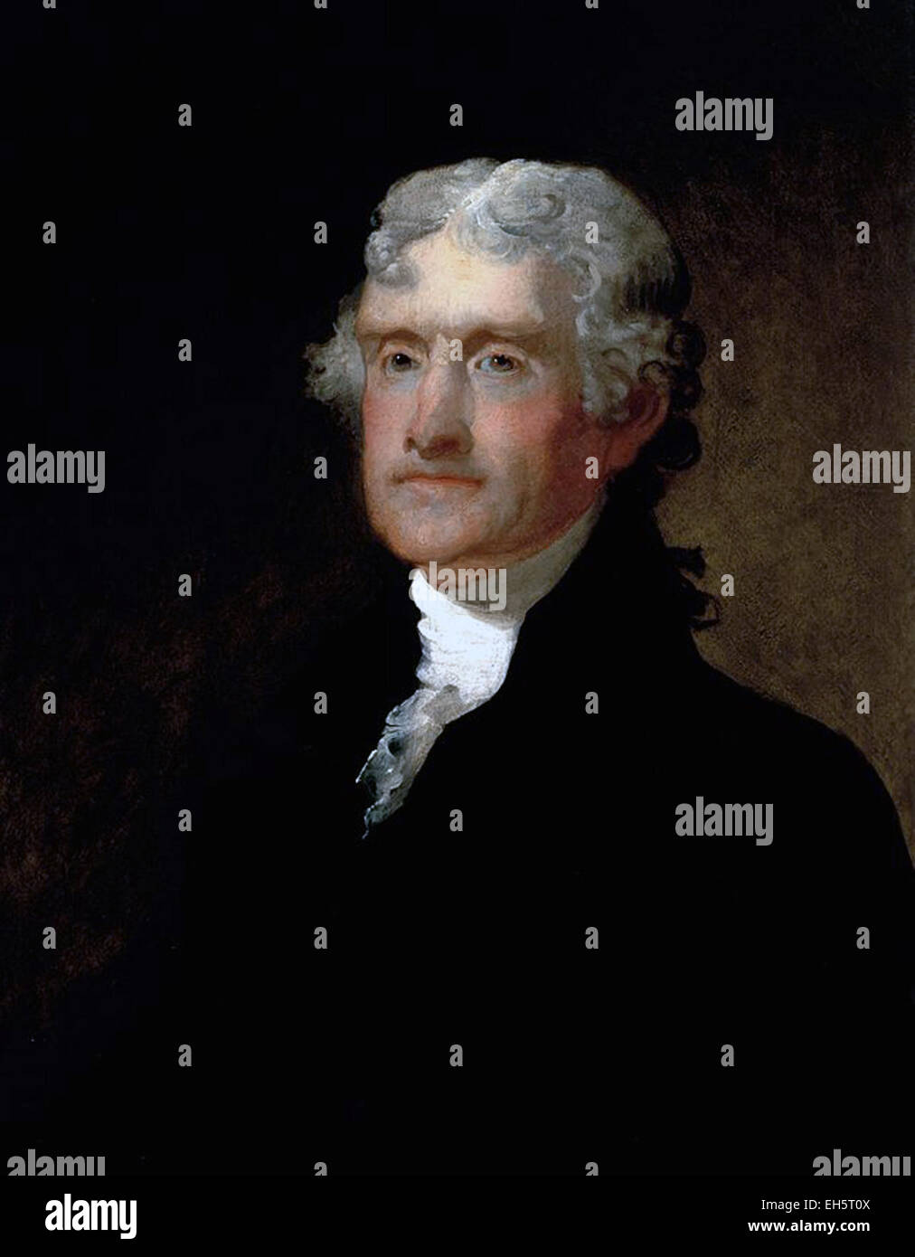 Portrait of President Thomas Jefferson by Matthew Harris Jouett in 1821. Stock Photo
