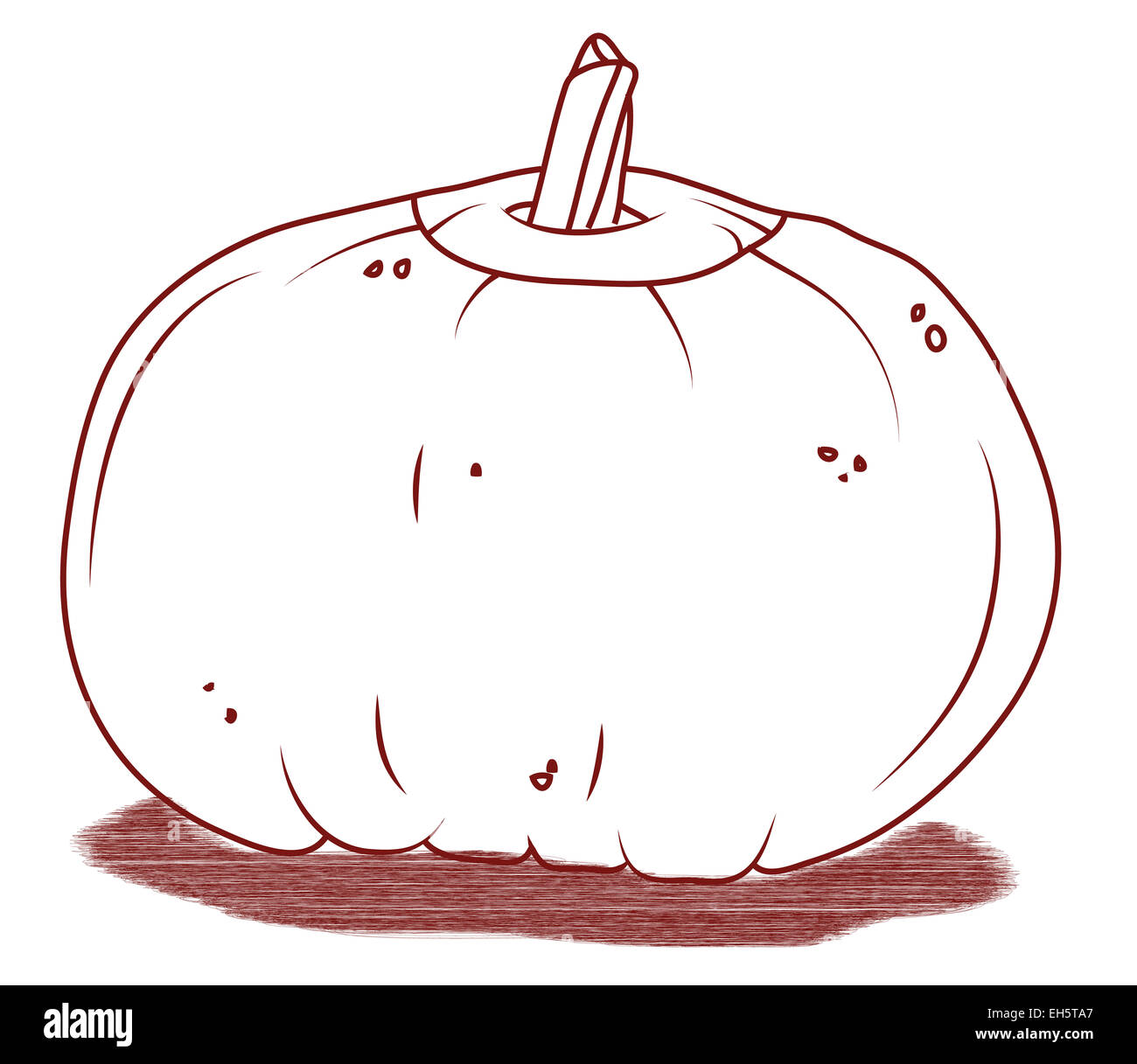 Pumpkin artistic Halloween illustration isolated. On white Stock Photo
