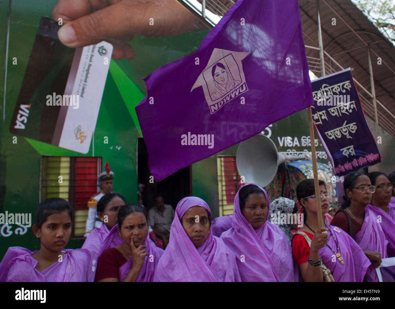 Dhaka, Bangladesh. 7th March, 2015. House maid in Dhaka gathered to