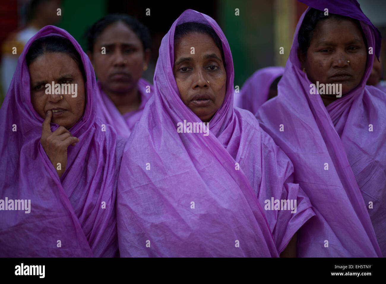 Dhaka, Bangladesh. 7th March, 2015. House maid in Dhaka gathered to