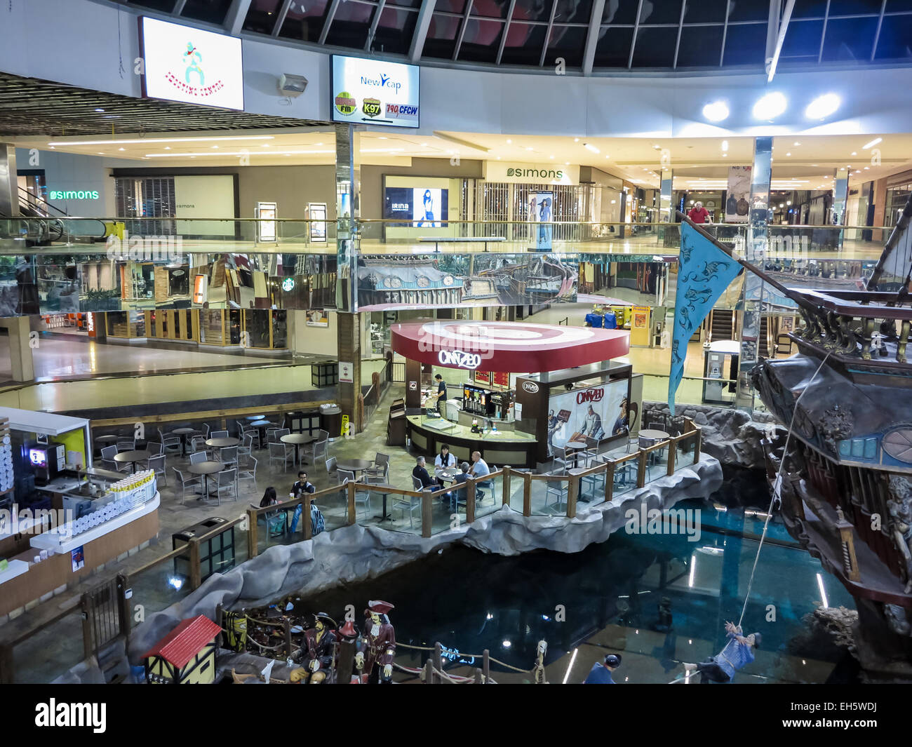 Unidentified people at West Edmonton Mall in Alberta, Canada. Stock Photo