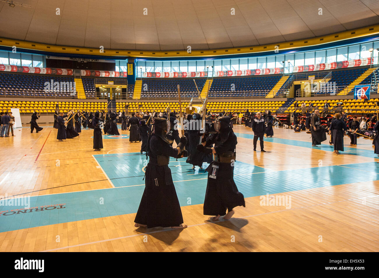 Piedmont, Turin, Italy. 7th March, 2015.   Italian Cik Kendo Championships individual -before competitions Credit:  Realy Easy Star/Alamy Live News Stock Photo