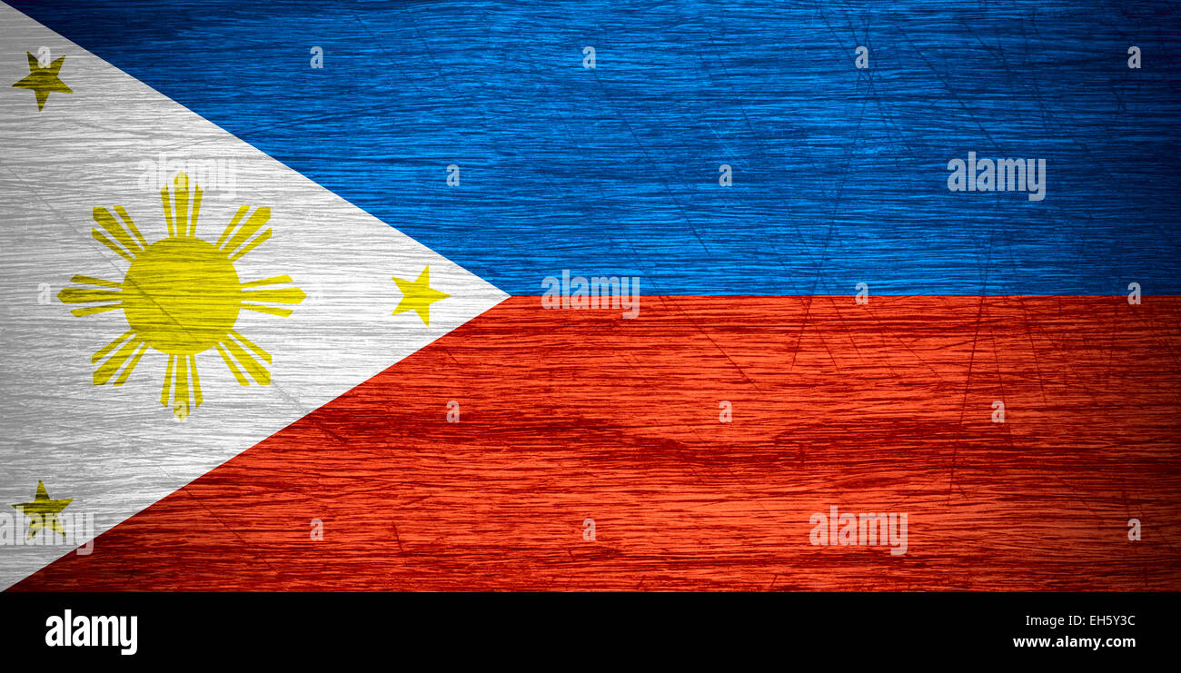 Philippines flag or Philippine banner on wooden texture Stock Photo Alamy