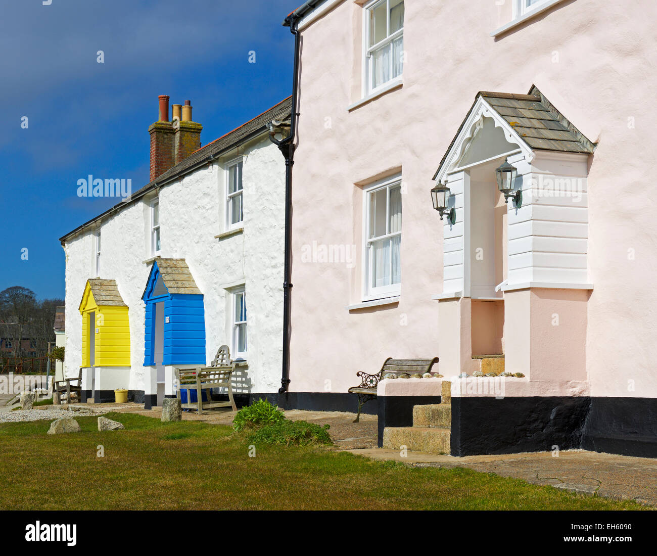 Cottages in Charlestown, Cornwall, England UK Stock Photo Alamy