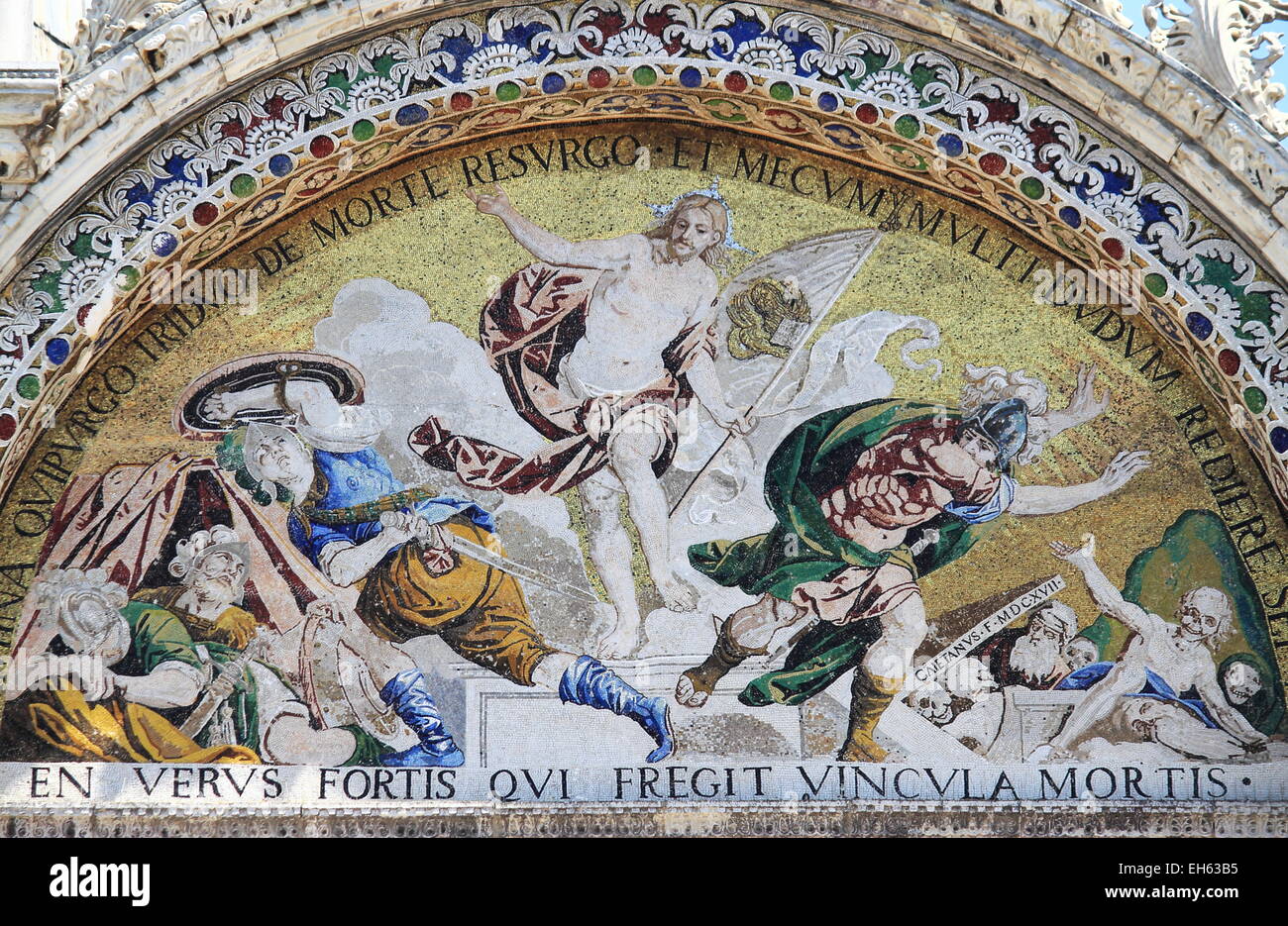 Mosaic in St. Mark Basilica depicting the Ascension of Jesus Christ. Venice, Italy Stock Photo