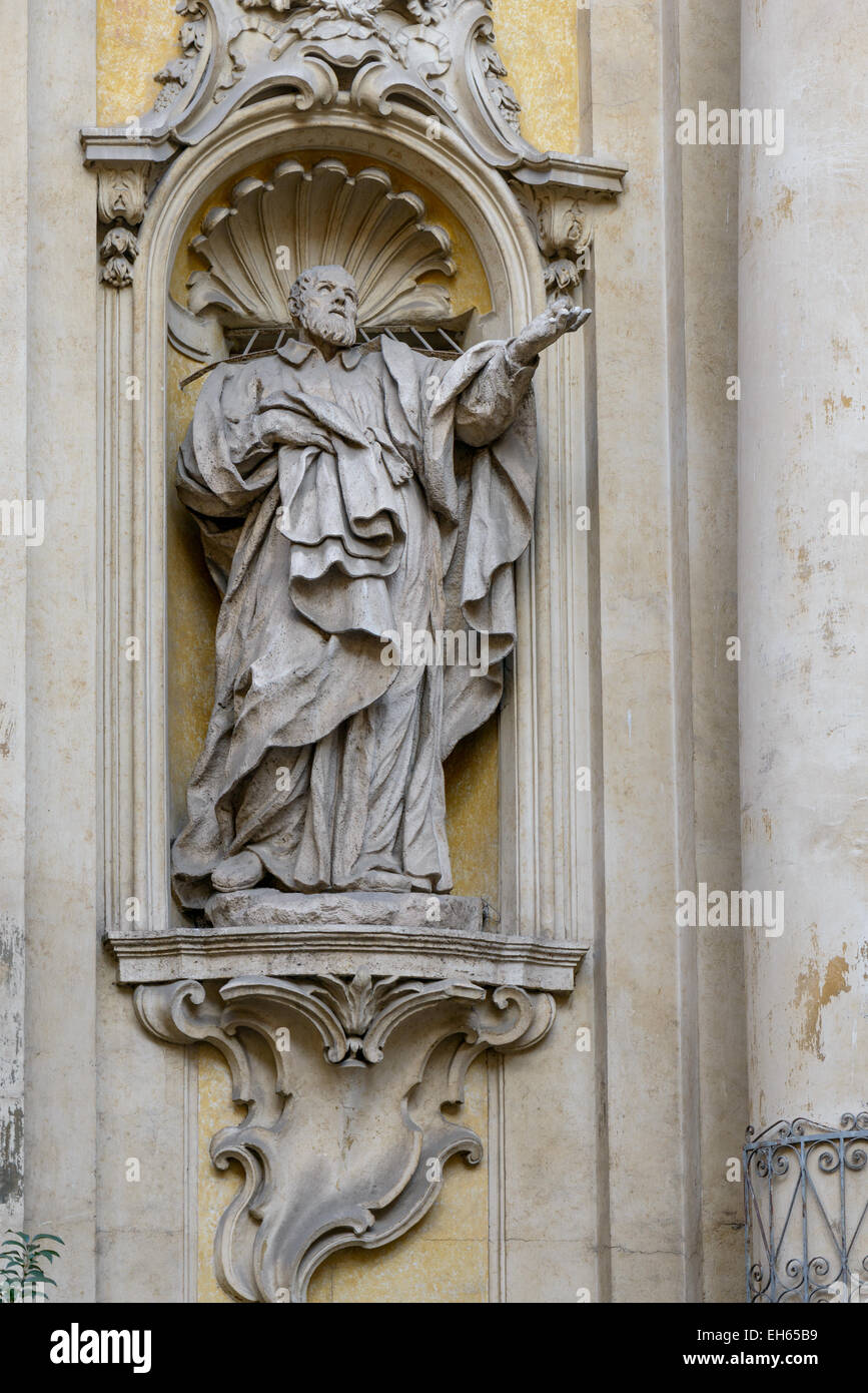 statue near piazza navona (navona square) in rome italy Stock Photo