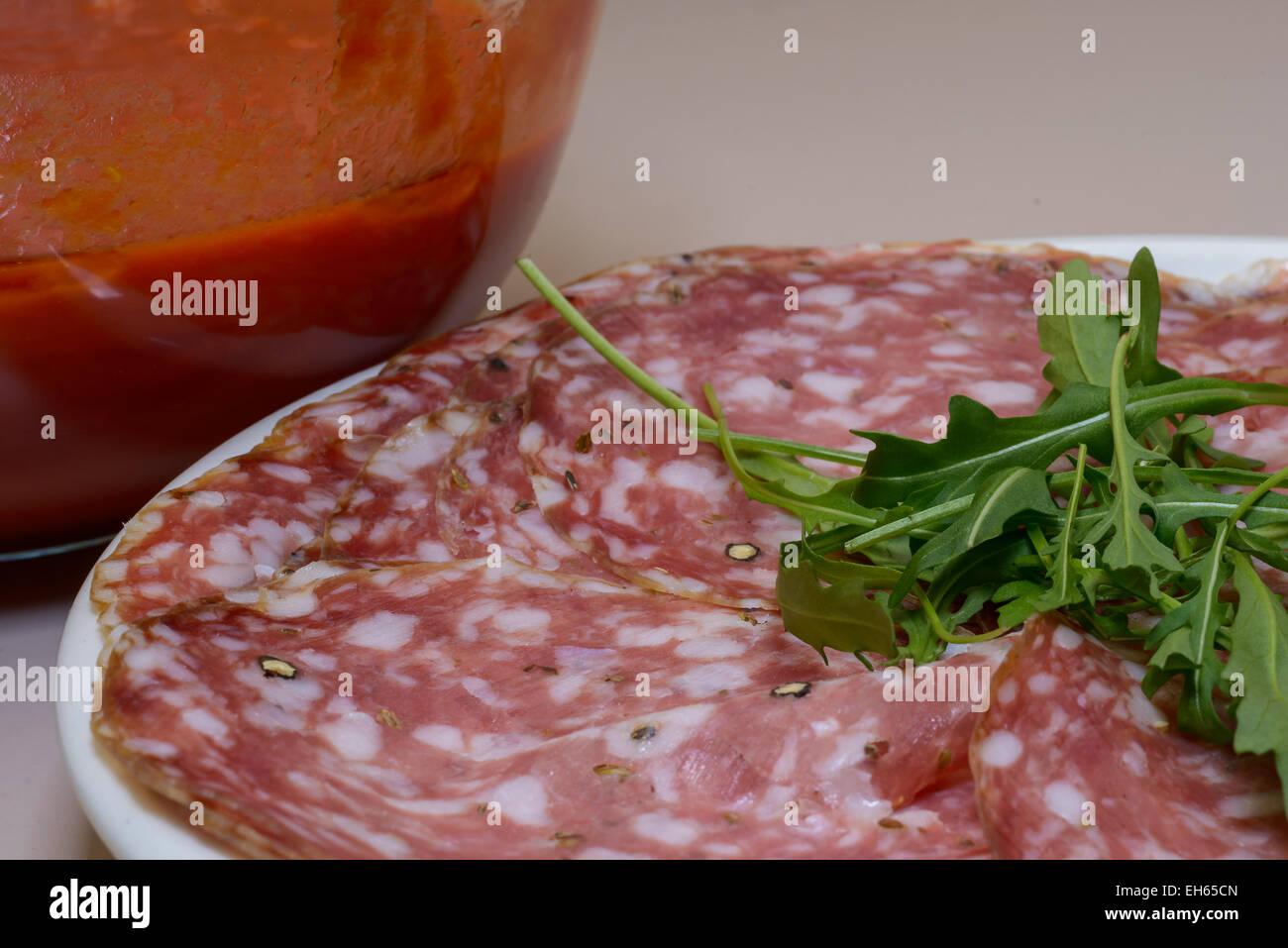 A Tipical Tuscany italian salami called finocchiona Stock Photo Alamy