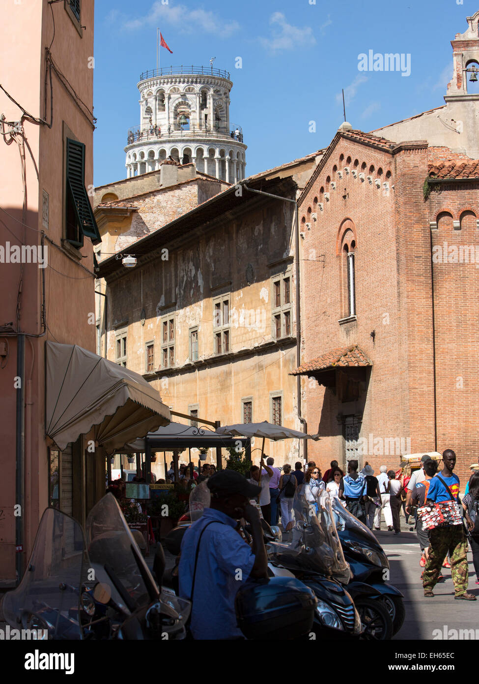 Pisa Italy city street leaning tower Stock Photo