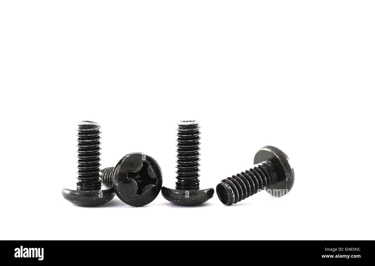 The metal bolts on white background. Stock Photo