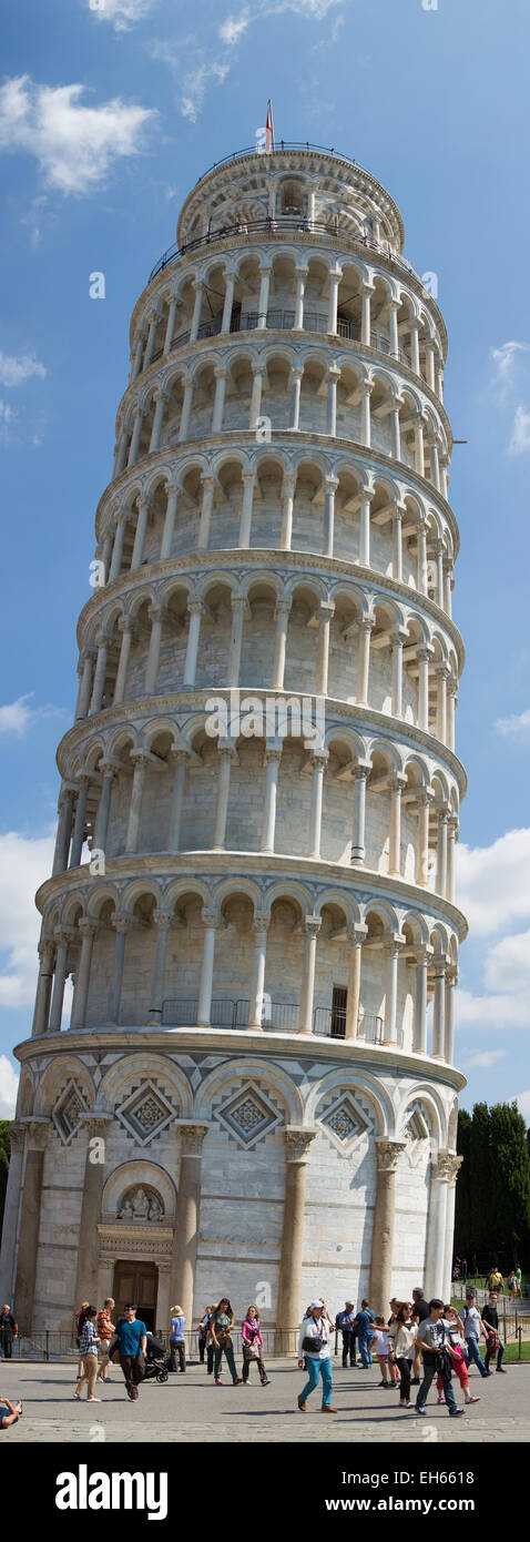 Pisa Italy leaning tower panorama Stock Photo