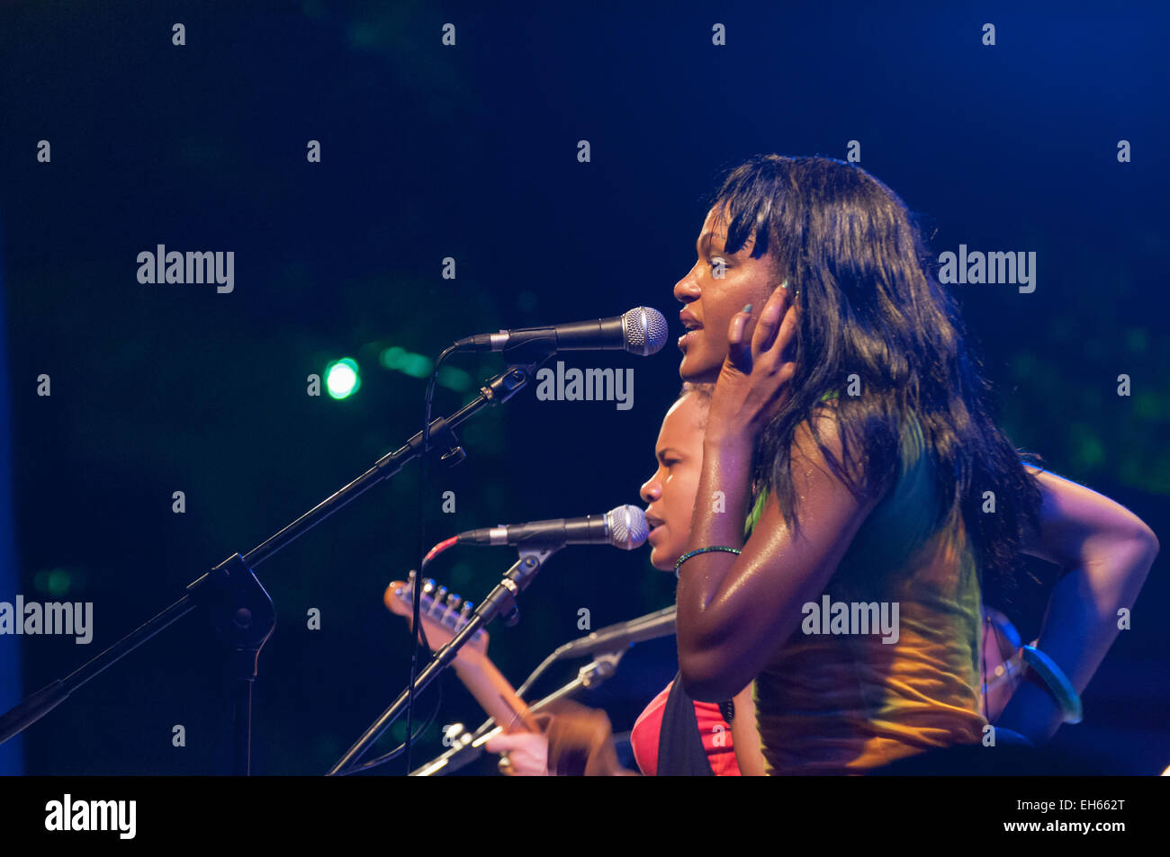 Santo Domingo, Dominican republic - September 05 - 2010: Singer performs onstage at jazz dominican festival September 05 - 2010 Stock Photo