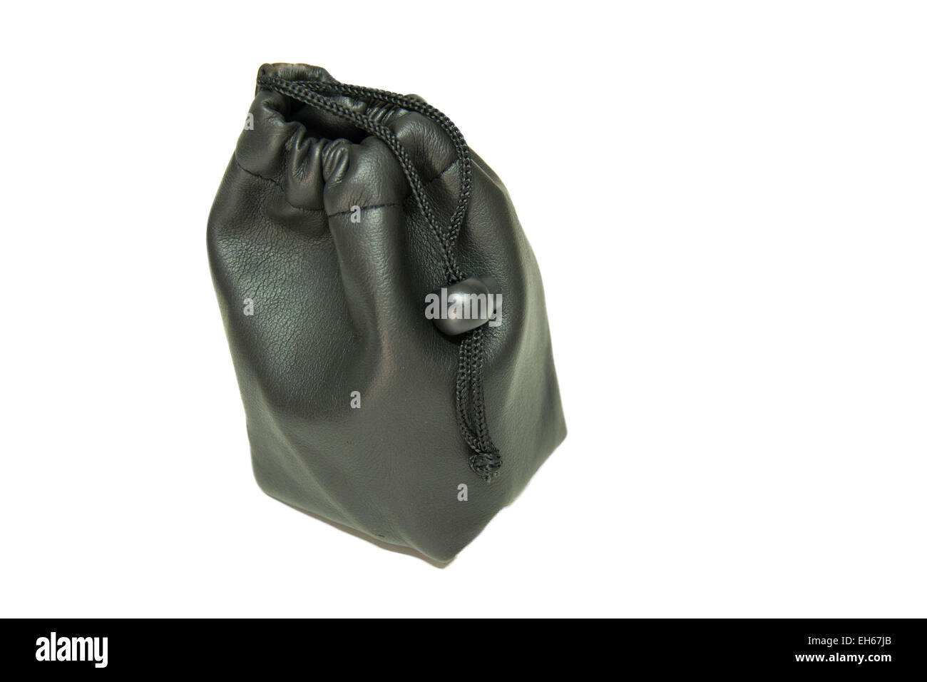 The black leather hand bag isolated on white background Stock Photo - Alamy