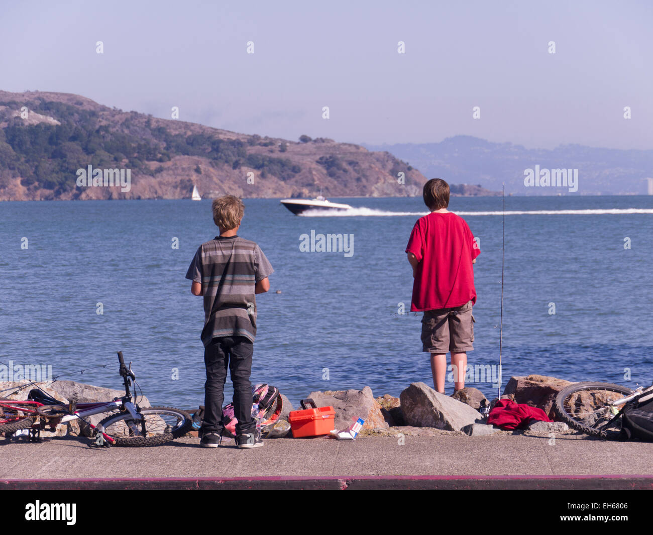 Two boys fishing hi-res stock photography and images - Alamy