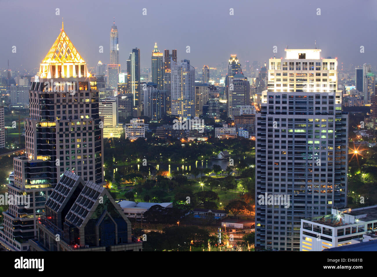 Aerial view of Bangkok Skyline cityscape and garden Thailand Stock ...