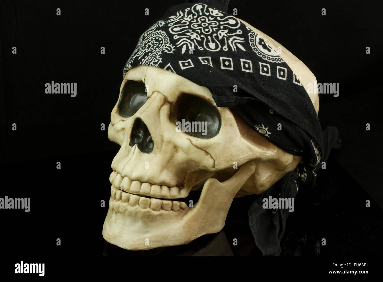 Pirate skull with bandana Stock Photo - Alamy