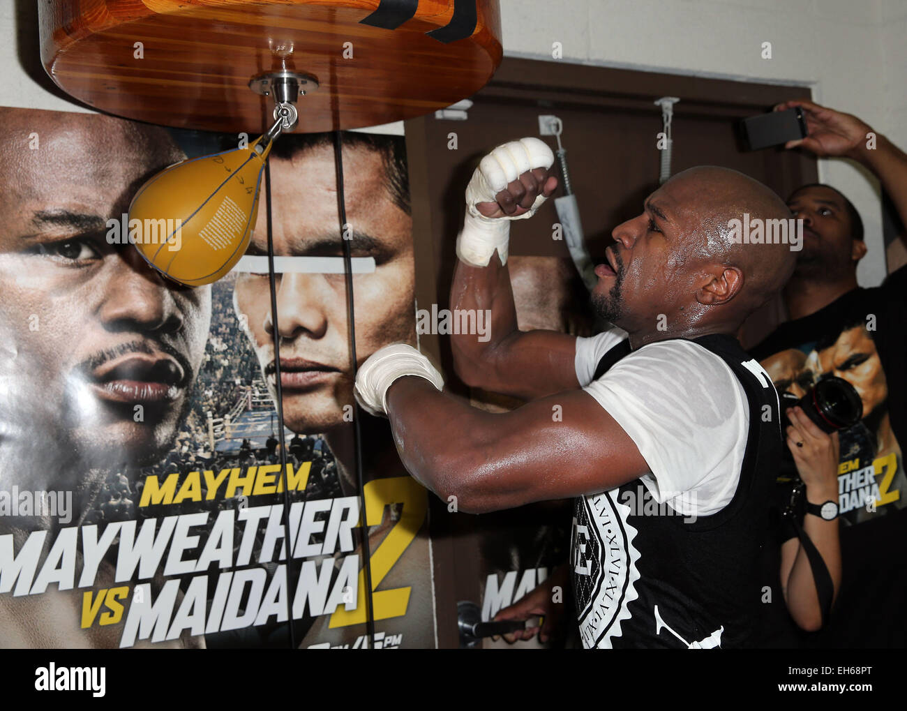 Floyd Mayweather Jr Media Workout at Mayweather Boxing Club Las Vegas
