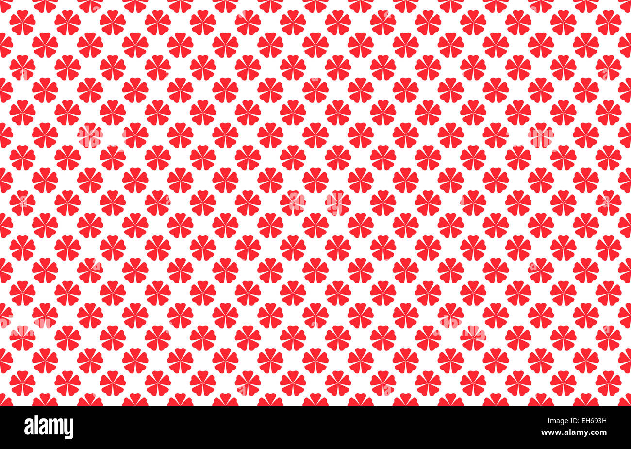 White floral patterns on a red background for decoration. Stock Photo