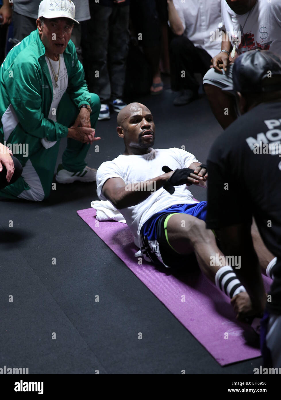 Floyd Mayweather Jr Media Workout at Mayweather Boxing Club Las Vegas