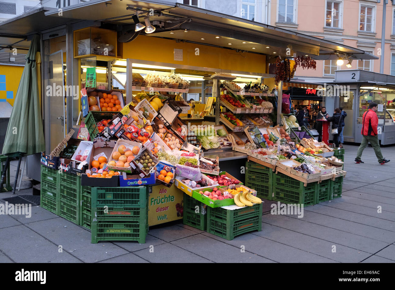 Fresh fruits and vegetables on a traditional market in Graz, Styria