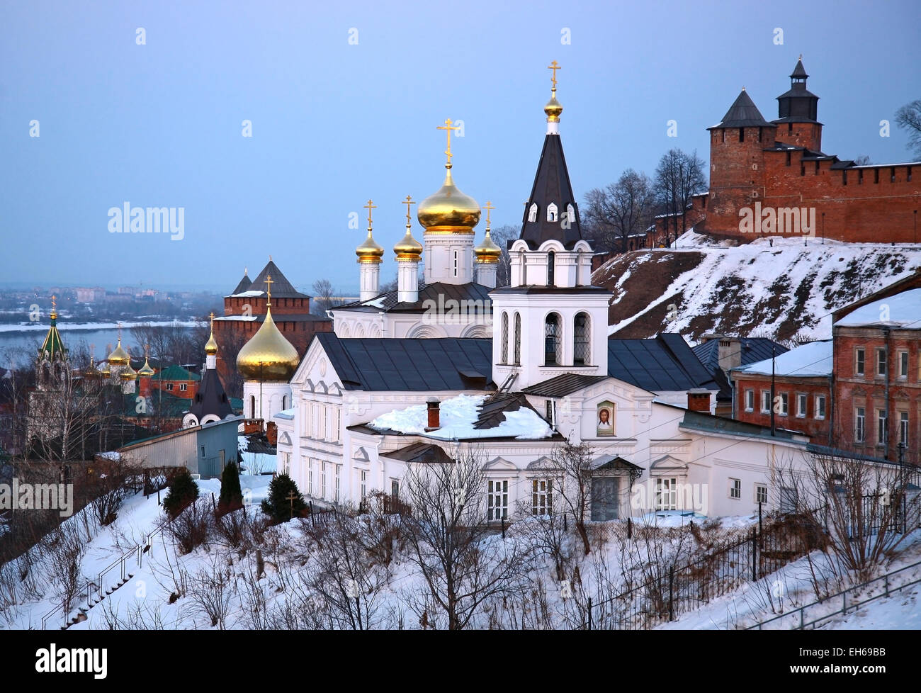 Church and Kremlin in Nizhny Novgorod Russia Stock Photo