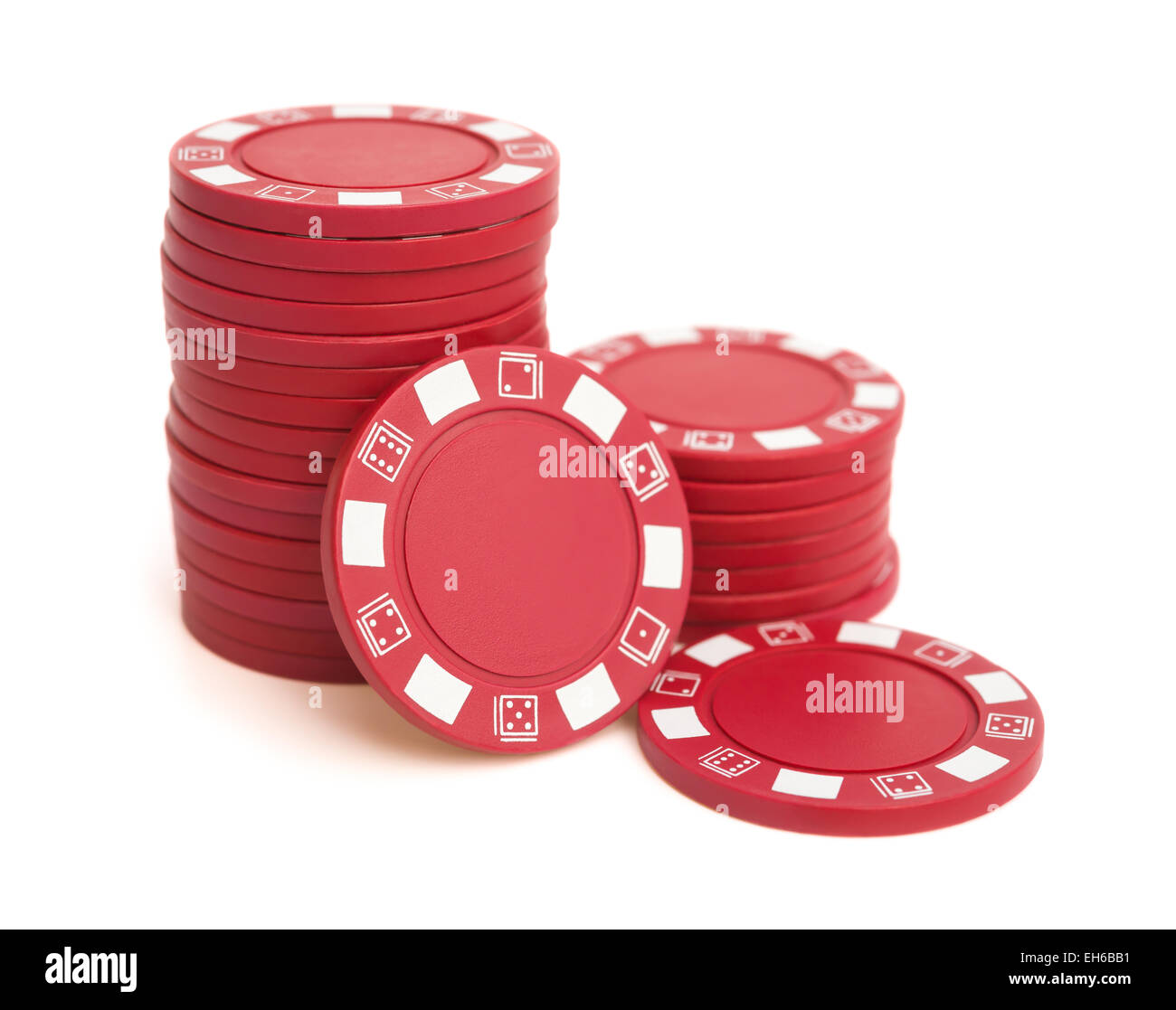 lots of red poker chips on white with clipping path Stock Photo Alamy