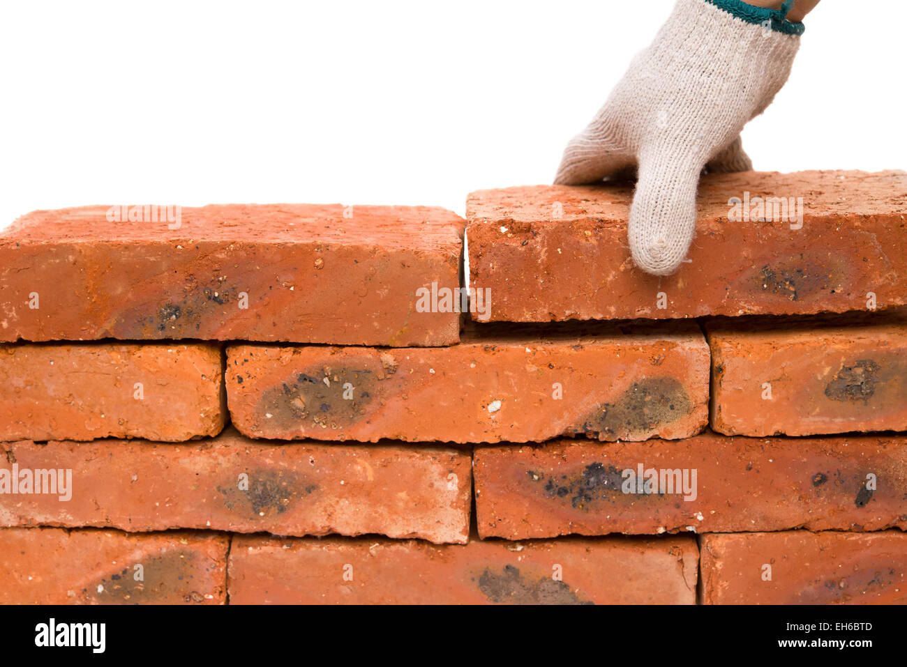 making up a brick wall with clipping path Stock Photo Alamy