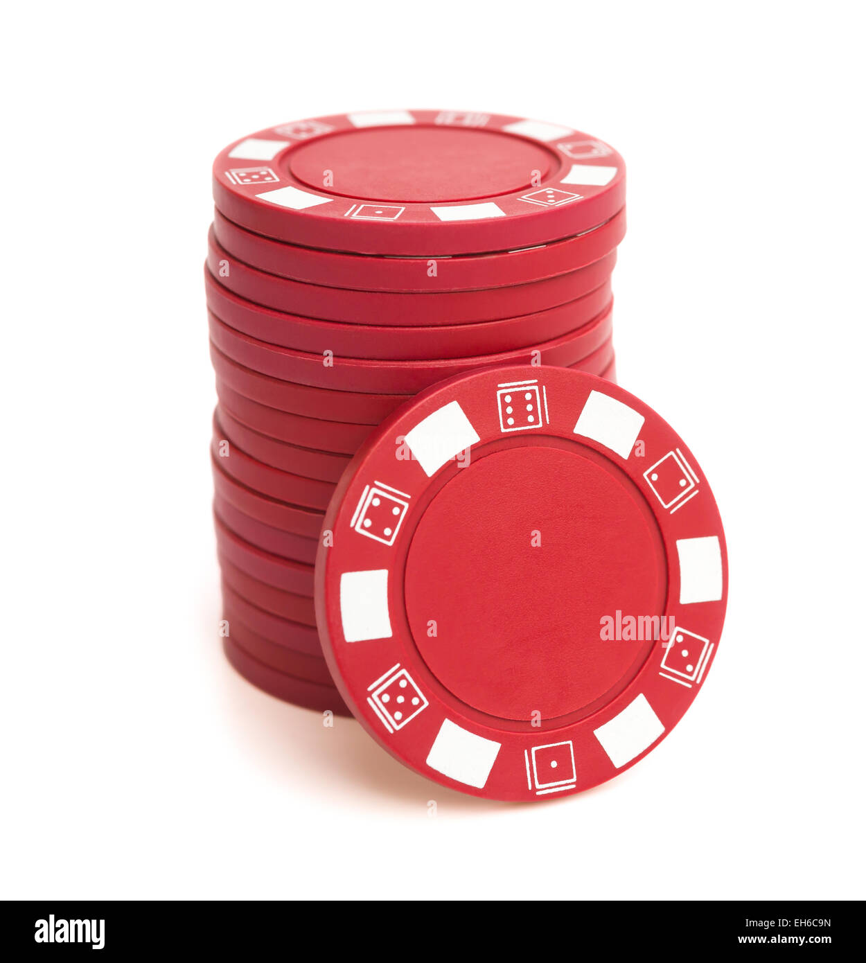 stack of poker chips on white with clipping path Stock Photo Alamy
