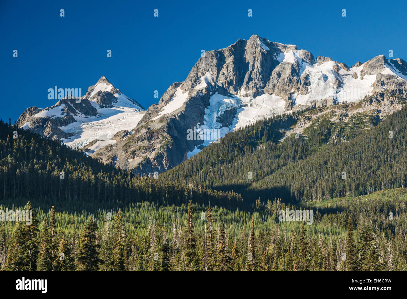 Mount Rohr, Cayoosh Range, Lillooet Ranges, Coast Mountains, east of Pemberton, from Sea to Sky Highway, British Columbia Canada Stock Photo