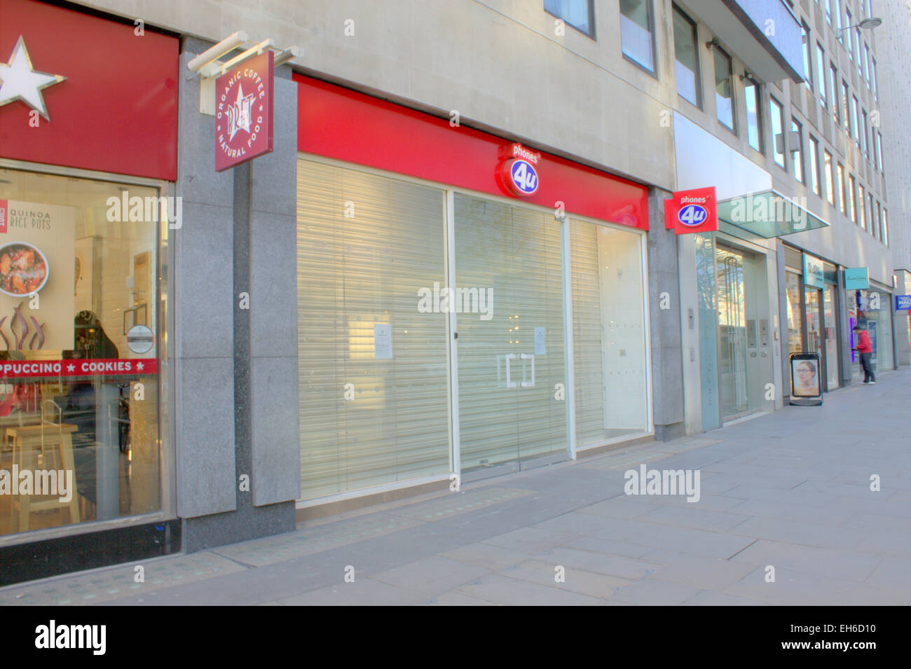 The Phones 4U shop at Cheapside in the City of London  closed down and ceased trading in September 2014. Stock Photo