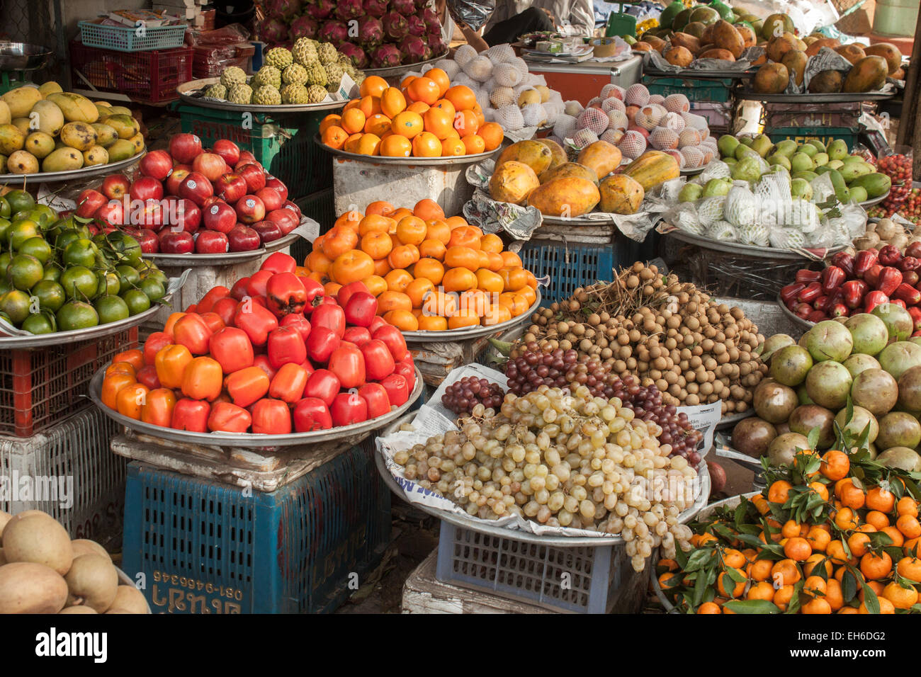 A lot of fresh fruits, at a market in Phu quoc, Vietnam Stock Photo Alamy