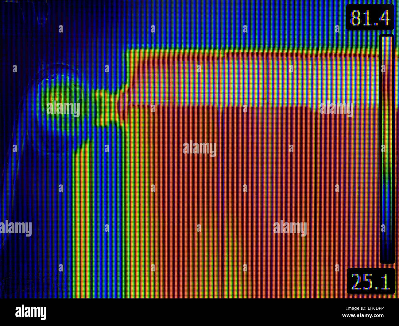 Radiator Heater Infrared Thermal Image Stock Photo Alamy