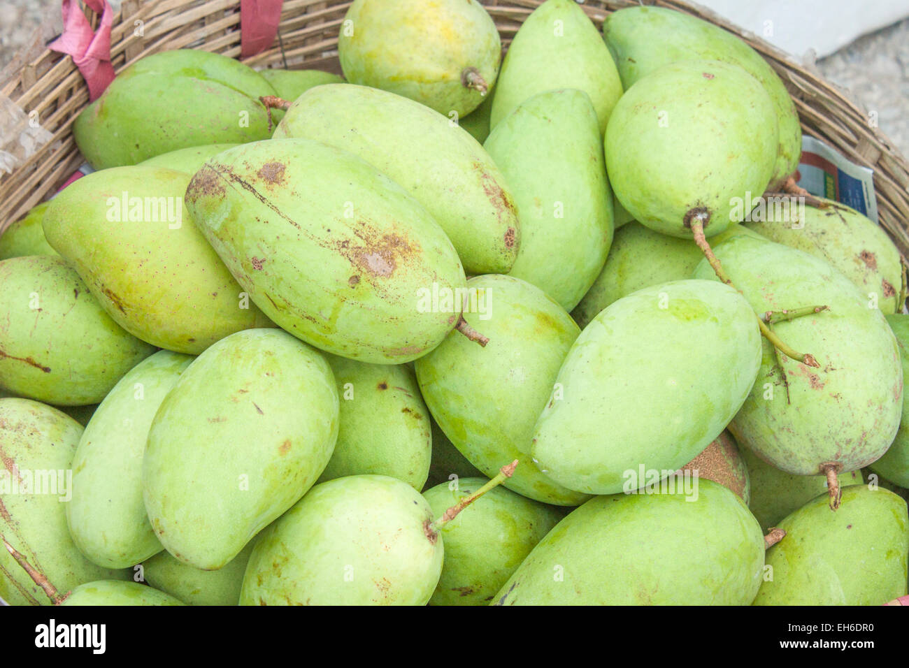 A pile of green papaya, at a market Stock Photo Alamy