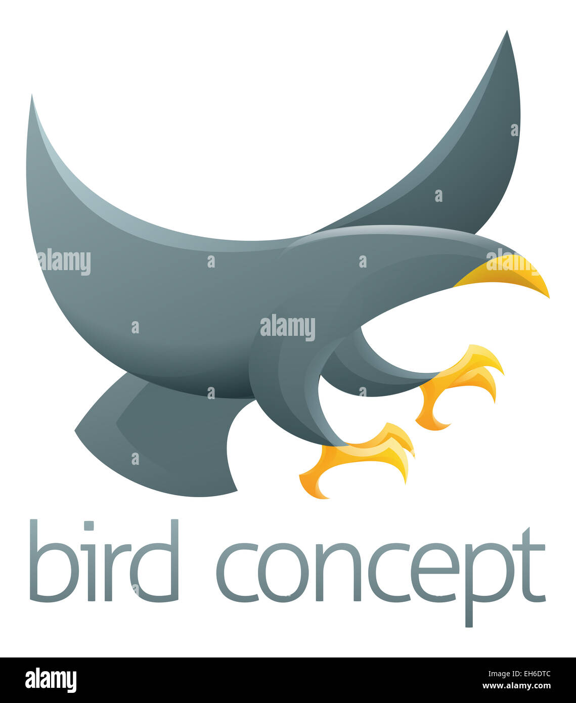 An abstract illustration of a bird concept design Stock Photo