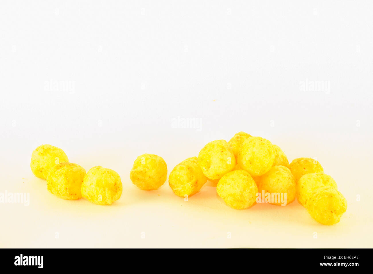 Orange tasty cheese balls, on white background Stock Photo