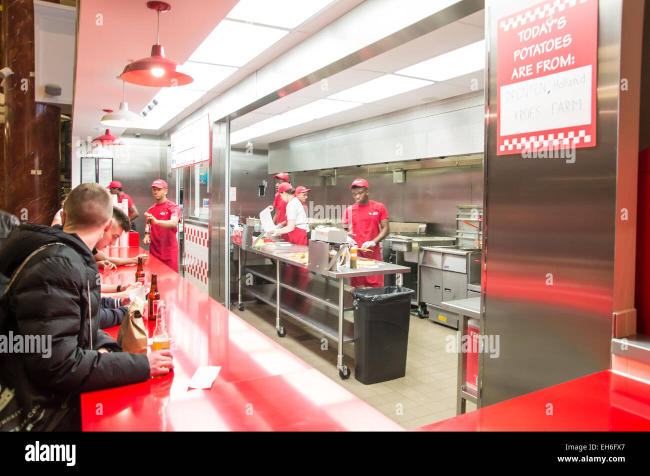 Five Guys Burger Restaurant, Intu Trafford Centre, Manchester Stock