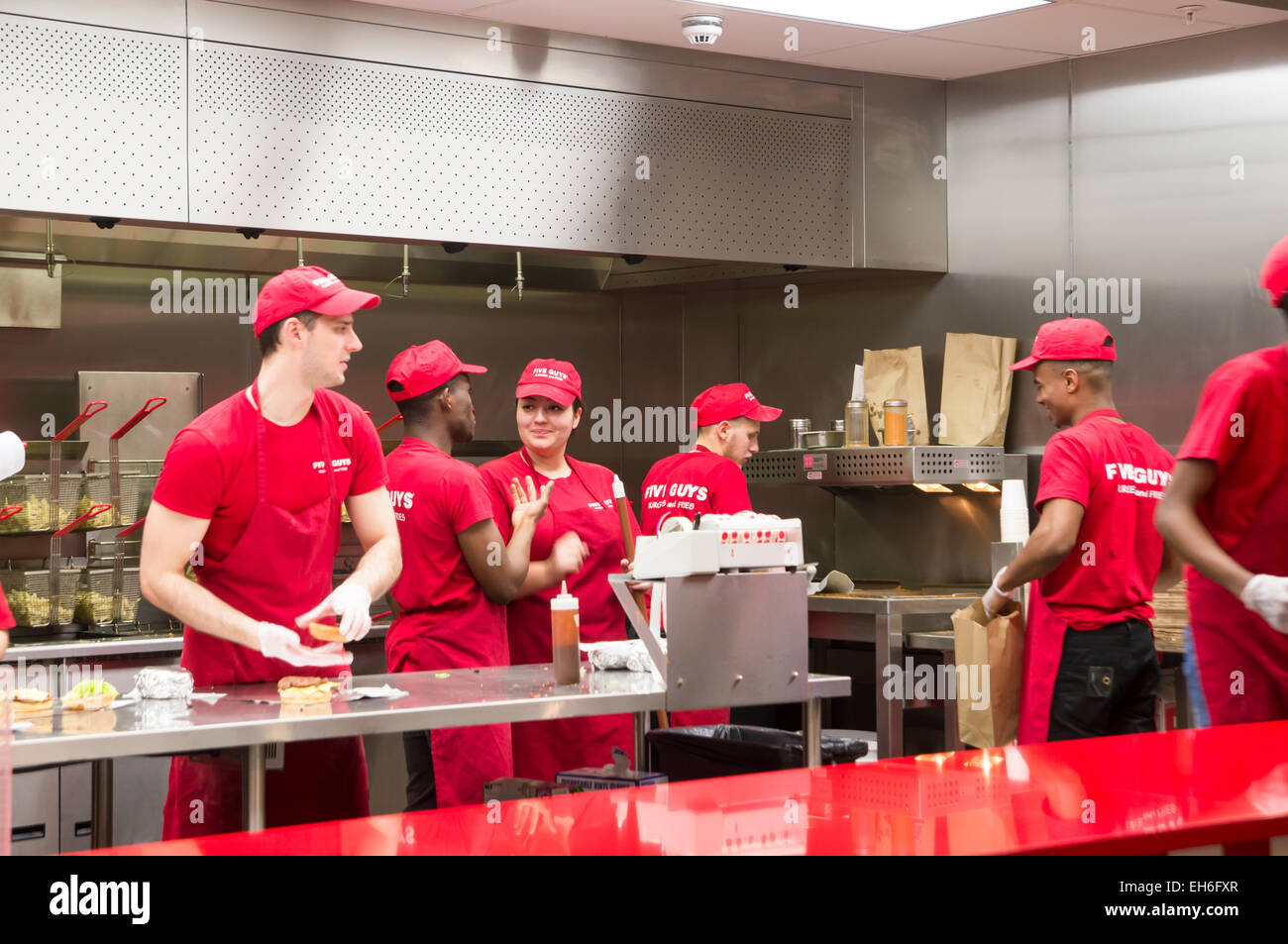 Five Guys Burger Restaurant, Intu Trafford Centre, Manchester Stock