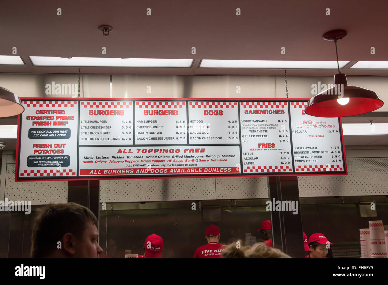 Five Guys Burger Restaurant, Intu Trafford Centre, Manchester Stock