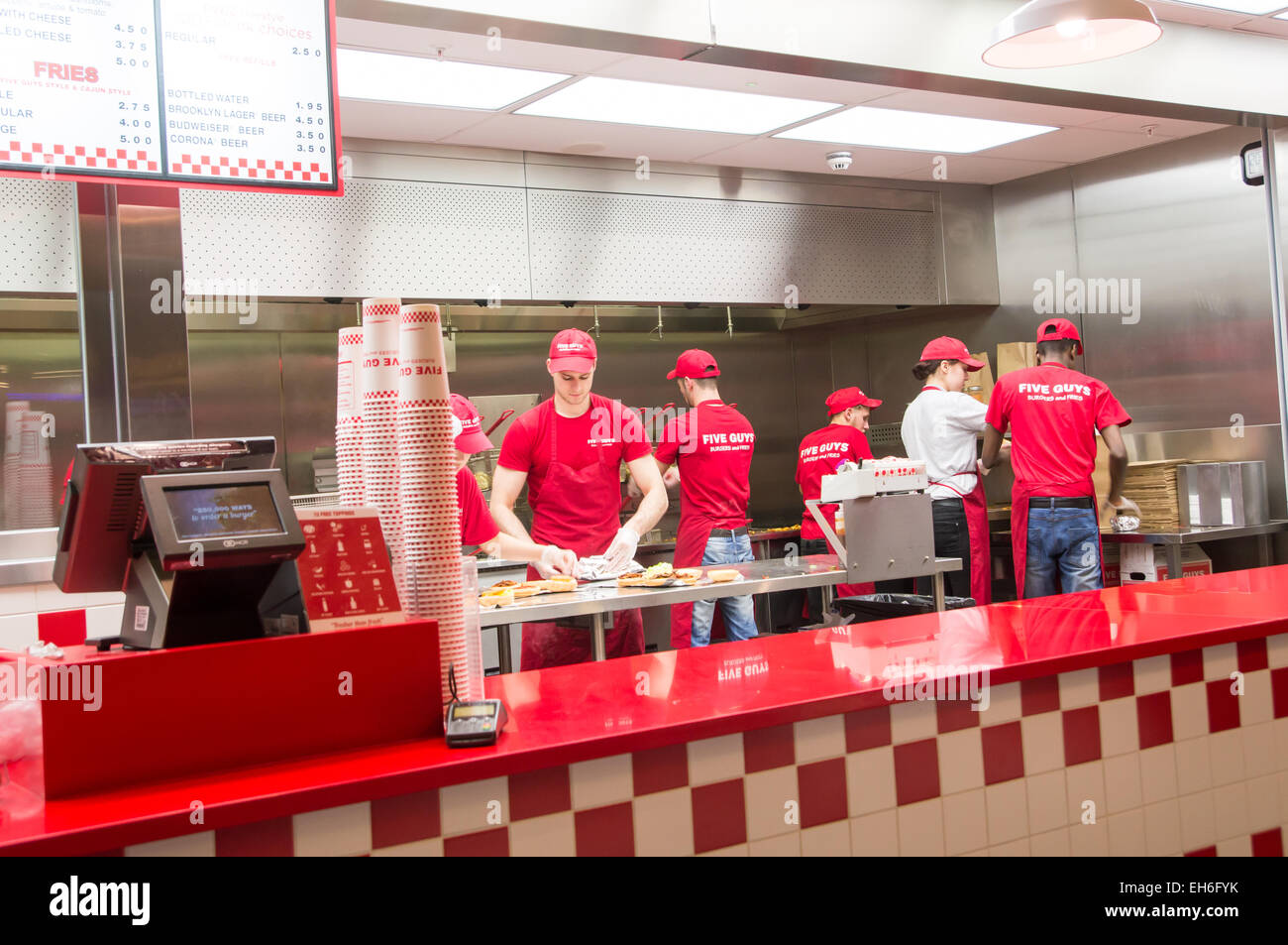 Five Guys Burger Restaurant, Intu Trafford Centre, Manchester Stock