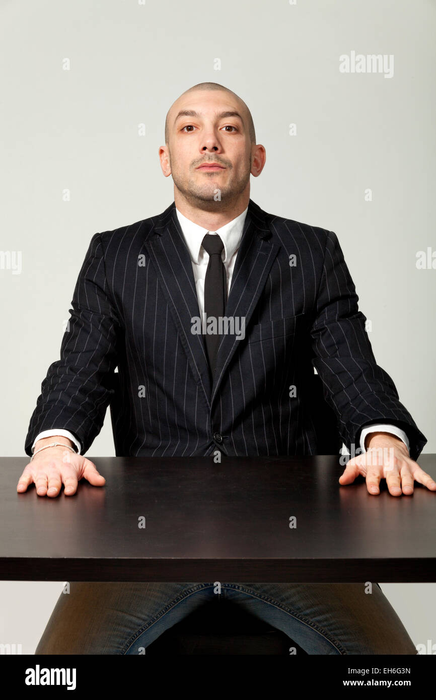 portrait of a businessman, isolated on gray background Stock Photo - Alamy